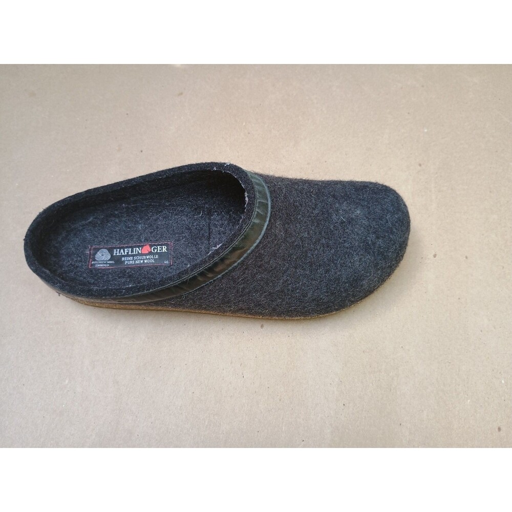 HAFLINGER GRIZZLY TORBEN Gray/Charcoal Slipper Sz 46 Single Amputee